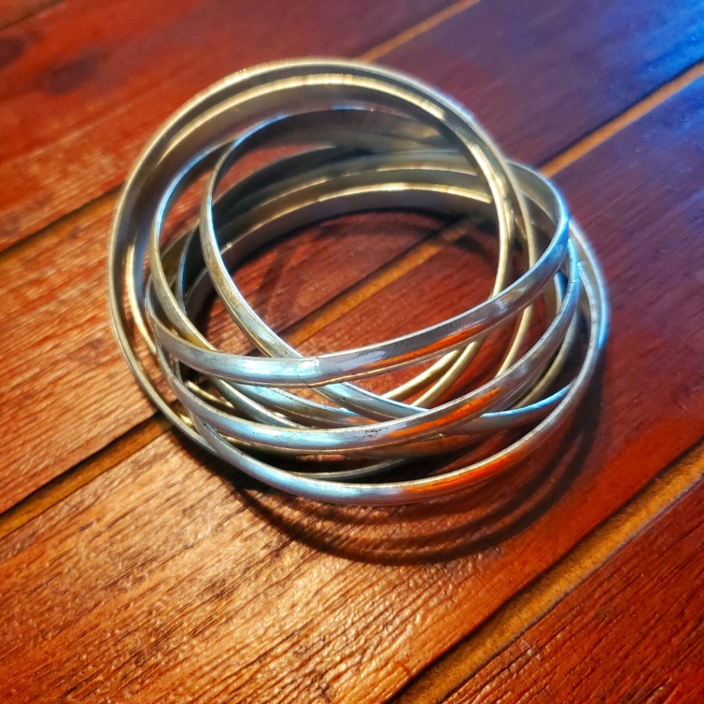 Interlocked Silver-plated bracelets - Picture 2 of 2